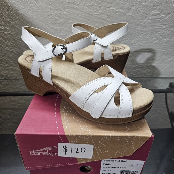 Dansko Shoes - Dansko Women's Season Sandals White Full Grain